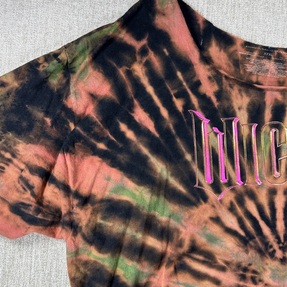 Wicked Off The Shoulders Black Tie Dyed Play Graphic T-Shirt 3XL NWOT - Picture 5 of 10
